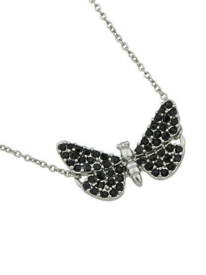 Designer Jewellery Silver Chain Black Beads Butterfly Bracelet Fashion Bangle-1
