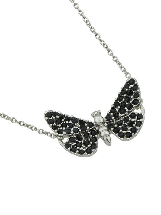 Designer Jewellery Silver Chain Black Beads Butterfly Bracelet Fashion Bangle-1
