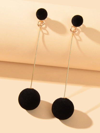 Simple Dangling Light Solid Ball Earrings Elegant Bead Stud Jewelry-1