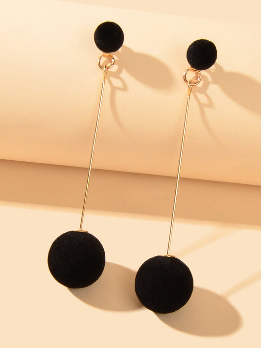Simple Dangling Light Solid Ball Earrings Elegant Bead Stud Jewelry-1