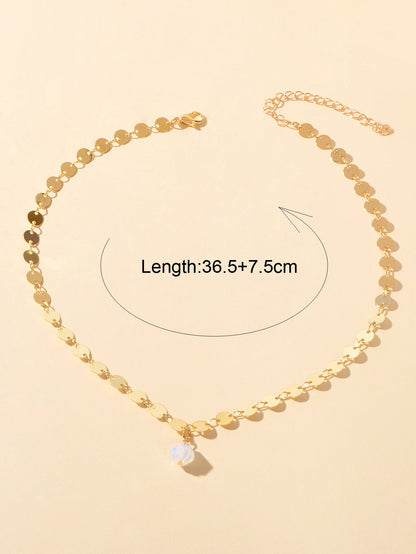 Personality Jewelry Disc Chain Beads Charm Necklace Wholesale Price Accessories-1