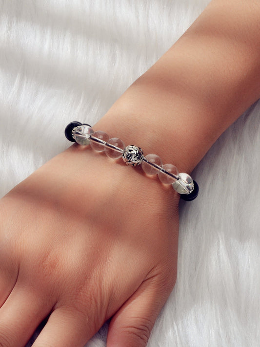Tribal Ethnic Jewellery Black Transparent Beads Elastic Bohemian Bangle Bracelet-1