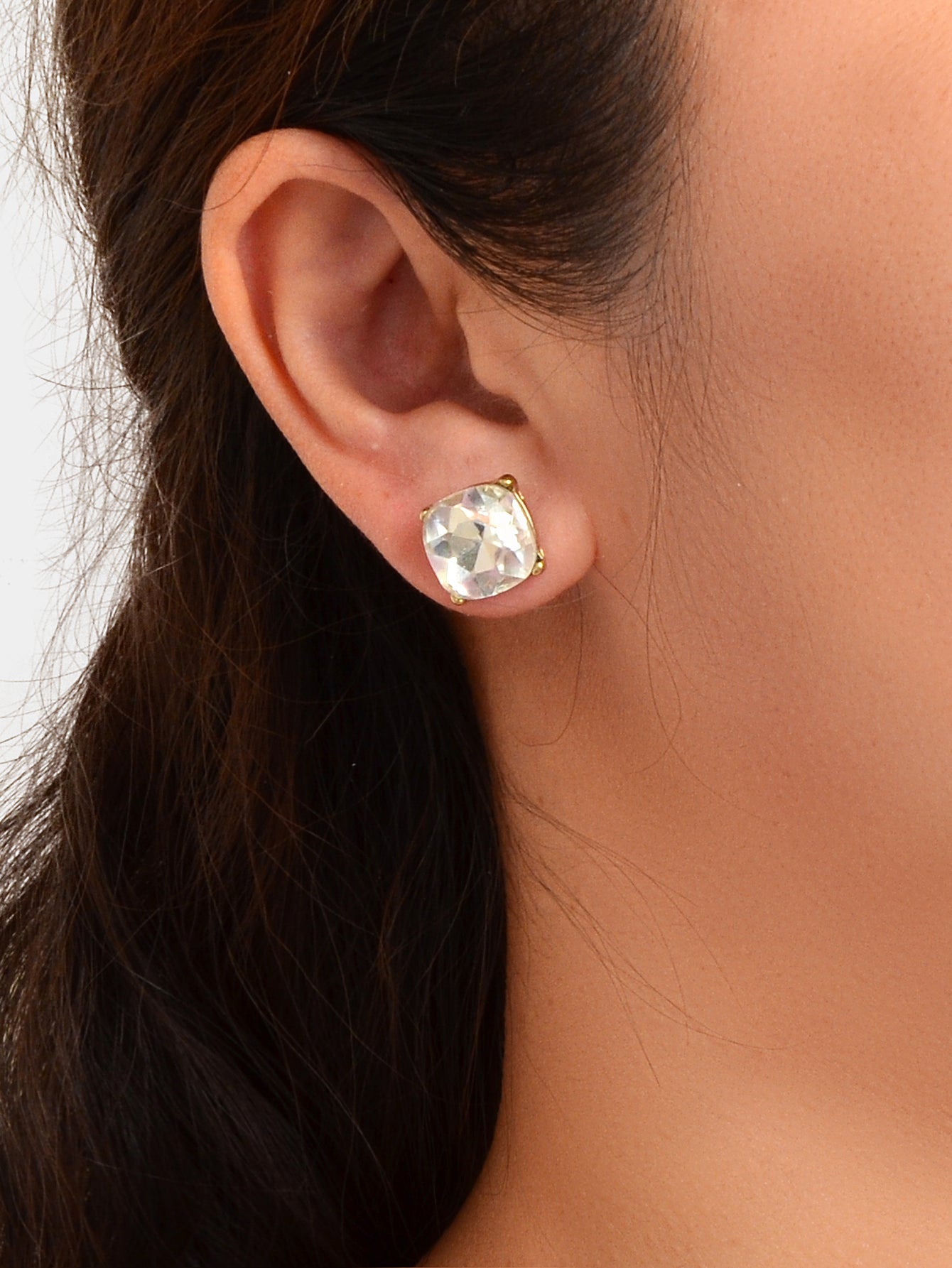 Sparkly Crystal Square Stud Wedding Bridal Pierced Mini Earrings Stud Jewellery-4