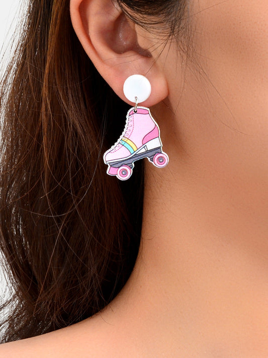 Colourful Ice Skates Pendant Earrings Fun Unique Accessories Skating Enthusiasts-1