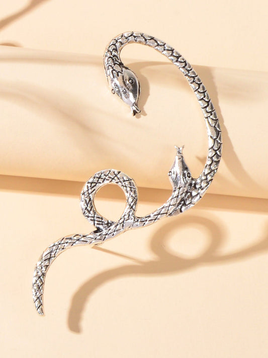 1 pc Punk Vintage Tangled Snake Cartilage Ear Cuff Ear Clip Wrap Stud Earring-1