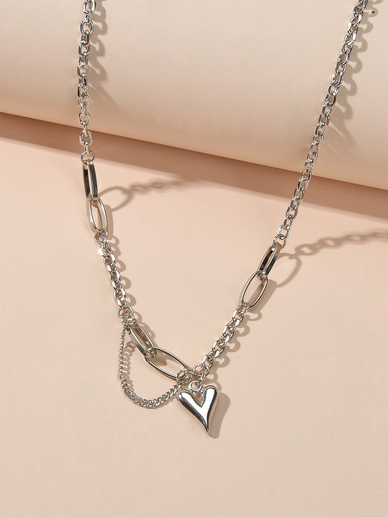 Punk Hip Hop Jewellery Multiple Silver Chain Tassel Heart Charm Party Decoration-1