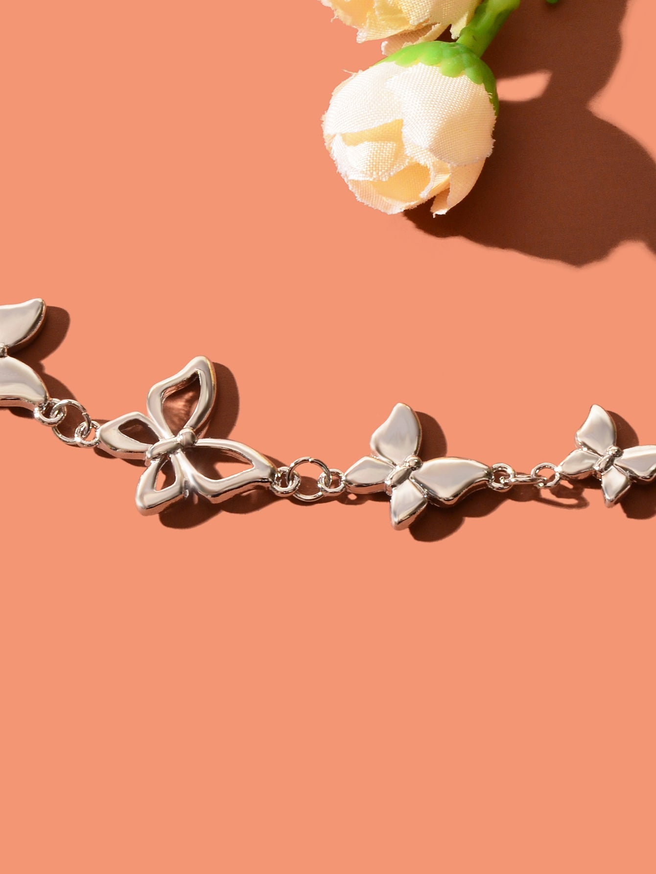 Elegant Silver Chain Butterfly Decor Bracelet for Women Party Dating Jewellery-2
