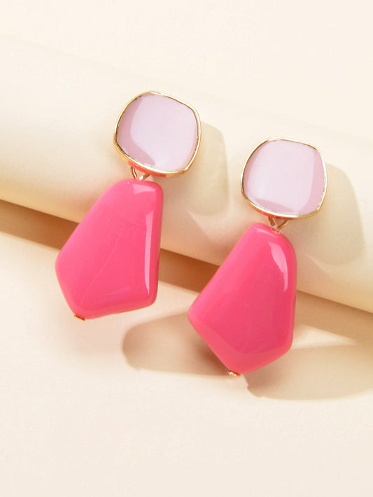 Y2k Style Trendy Candy Color Geometric Dangle Party Pierced Earrings Party Gift-1