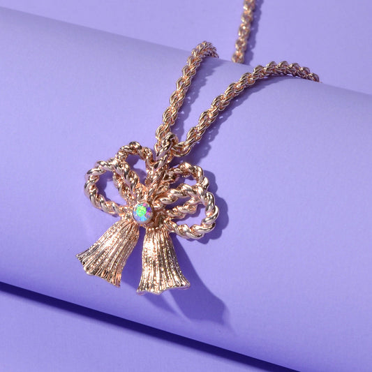 Festival Jewellery Gold Silver Chain Bow Bells Charm Necklace Women Accessories-1