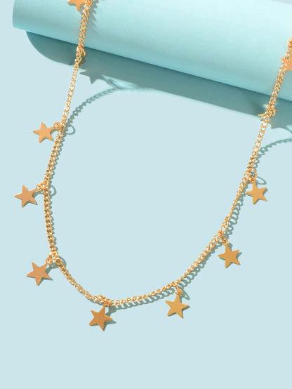 Shine Bright Necklace with Multiple Small Star Pendants Celestial Charm Jewelry-2