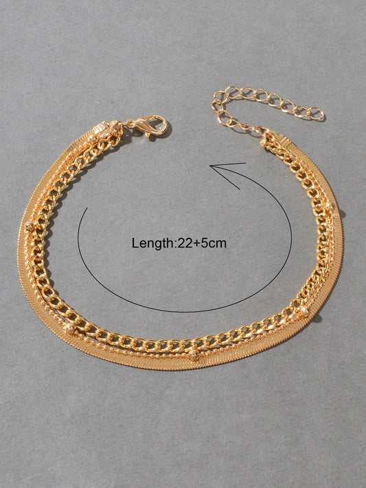 Gold Silver Multi-layer Chain Adjustable Bracelet Women Multiple Style Jewellery-1