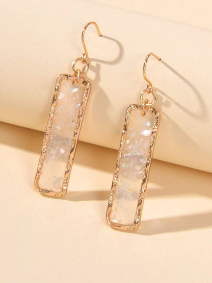 Feelontop Transparent Geometric Square Drop Dangle Earrings Stunning Jewellery-3