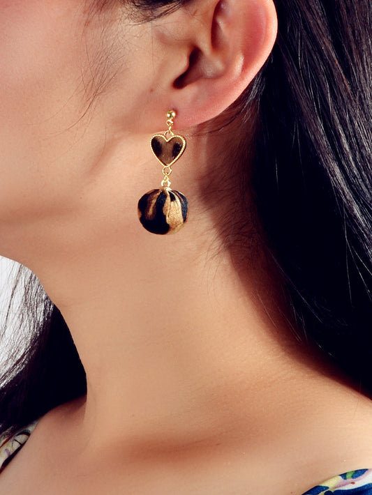 Women Leopard Heart Ball Charm Dangle Earrings Ladies Party Decoration Jewellery-1