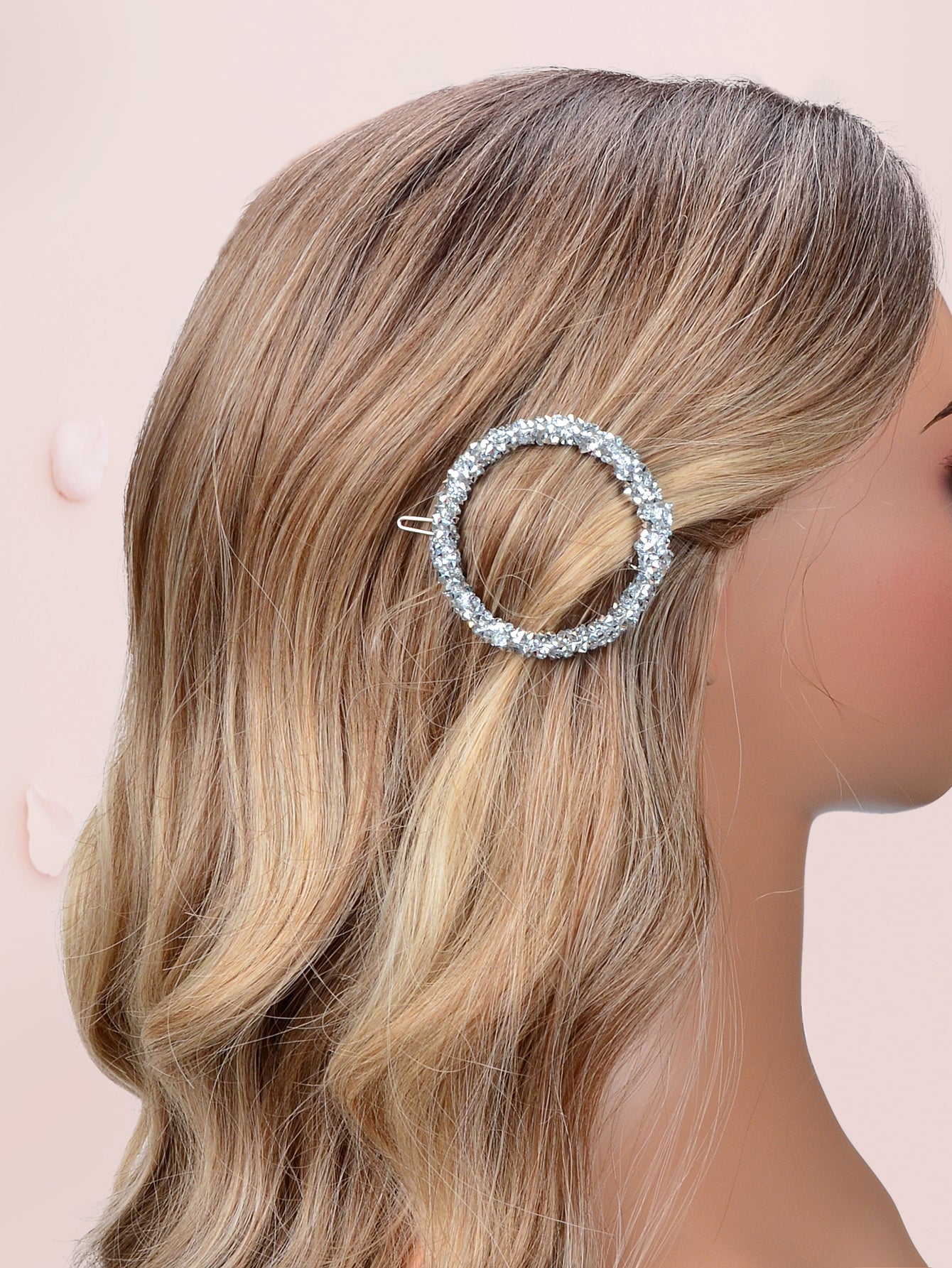 Sparkling Full Rhinestone Star Circular Hair Clip Elegant Hair Accessory Gift-3