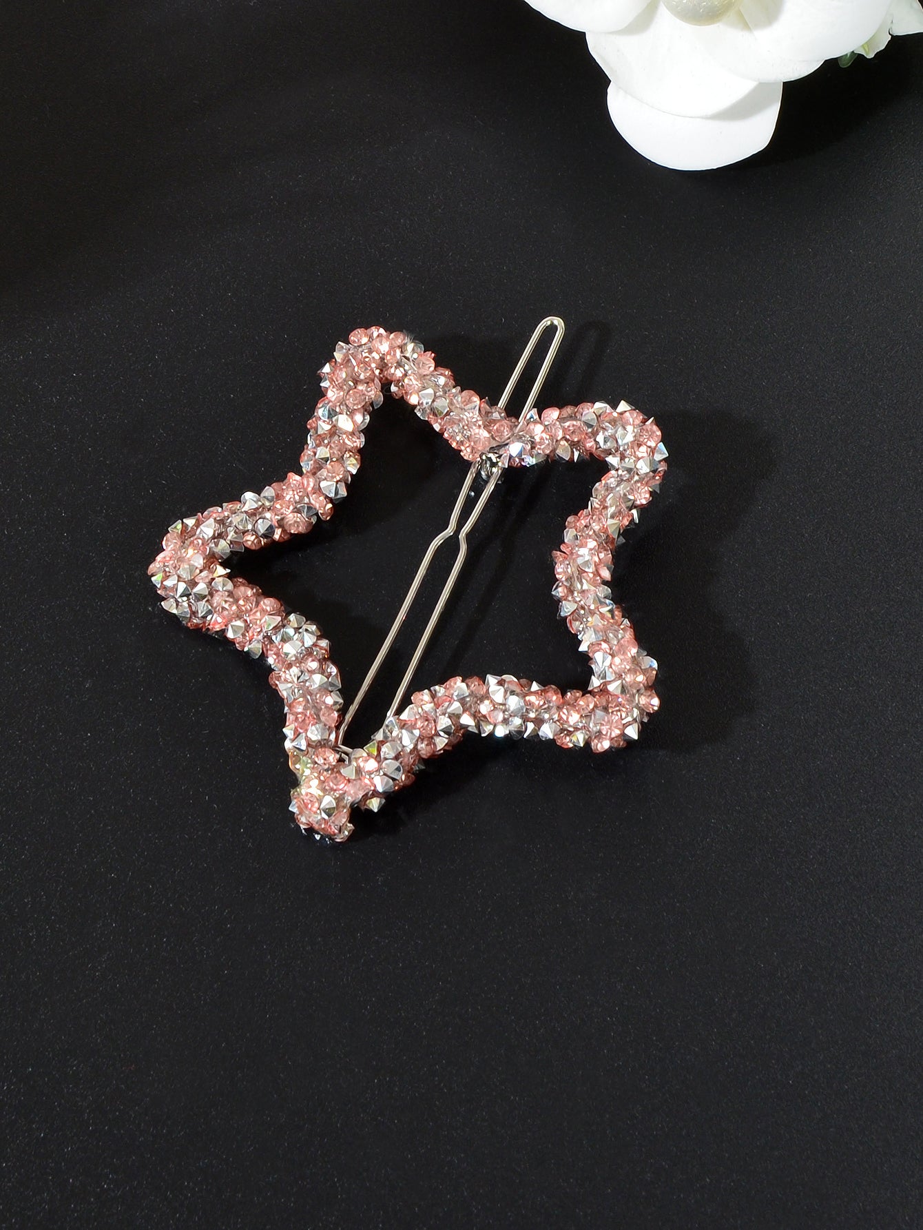 Sparkling Full Rhinestone Star Circular Hair Clip Elegant Hair Accessory Gift-4