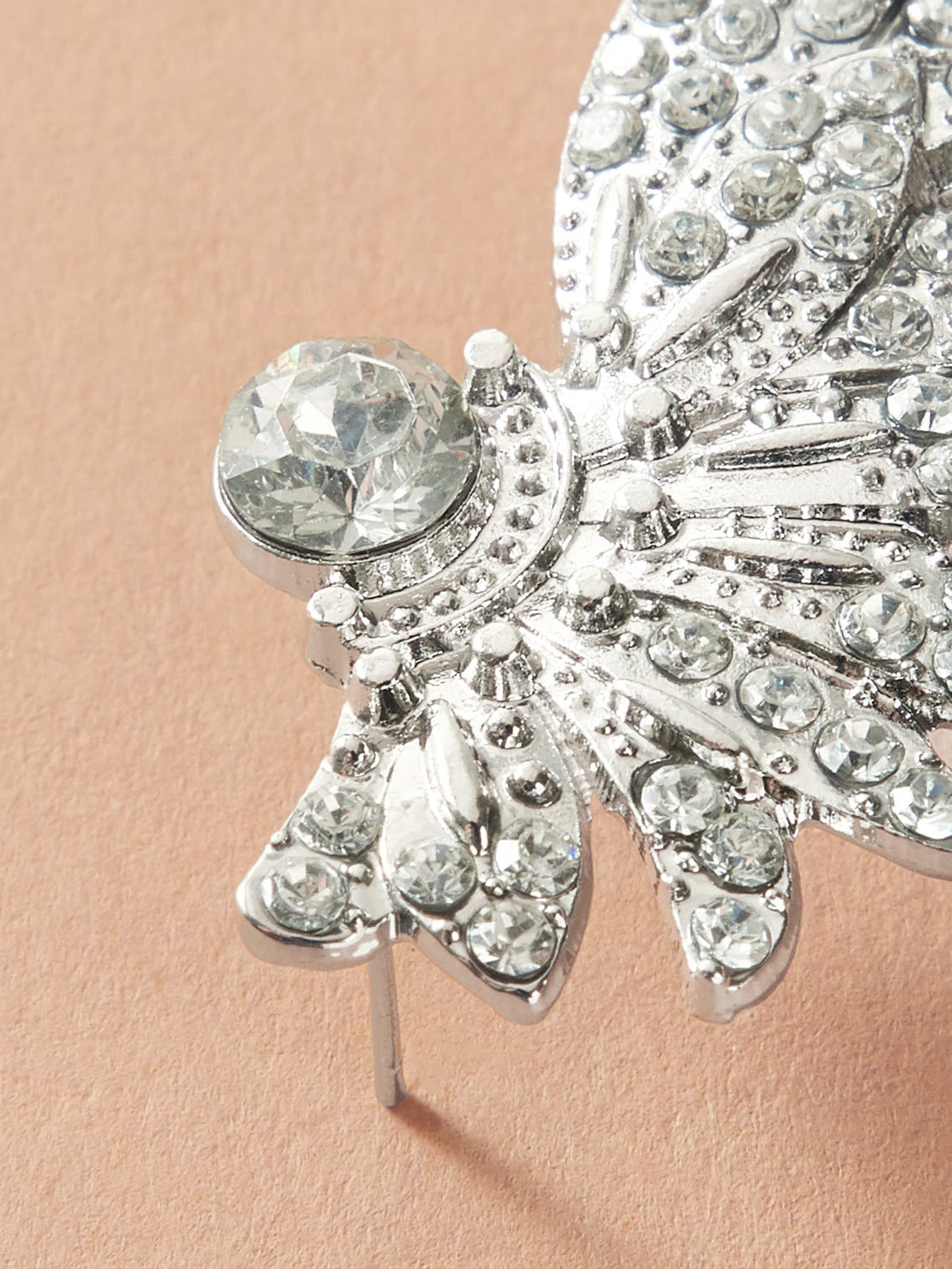 Rhinestone Decoration Silver Wing Stud Cartilage Wrap Clip Earrings Ear Cuff 1pc-2
