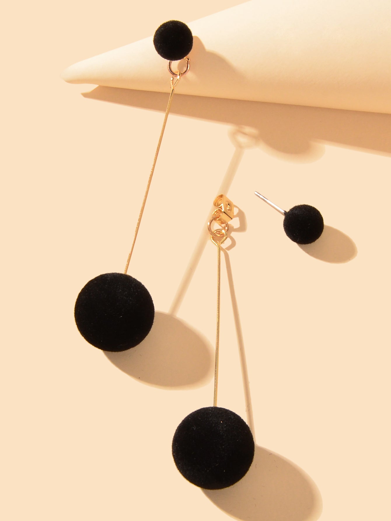 Simple Dangling Light Solid Ball Earrings Elegant Bead Stud Jewelry-2