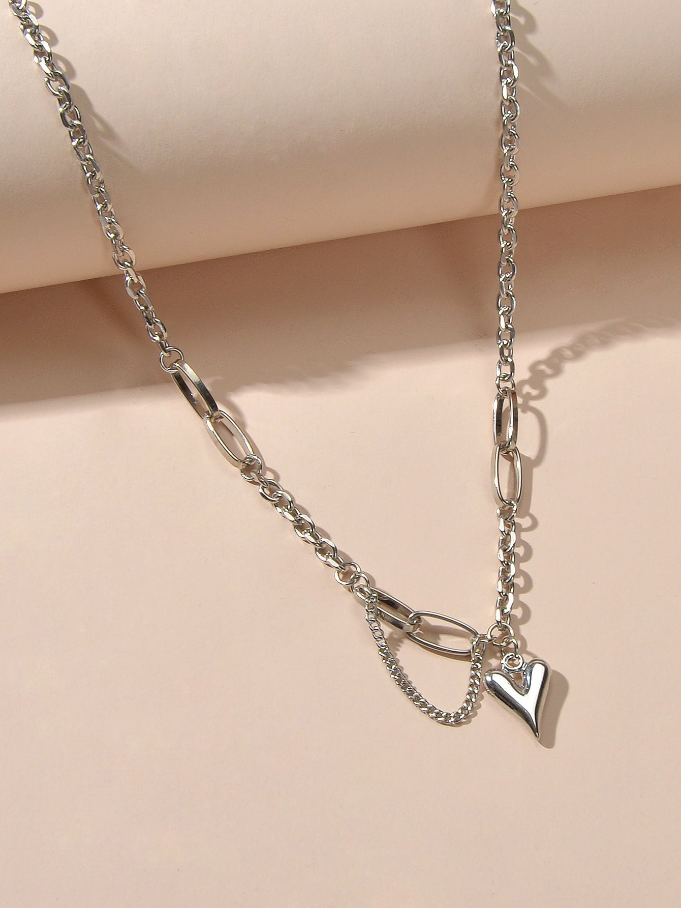 Punk Hip Hop Jewellery Multiple Silver Chain Tassel Heart Charm Party Decoration-2