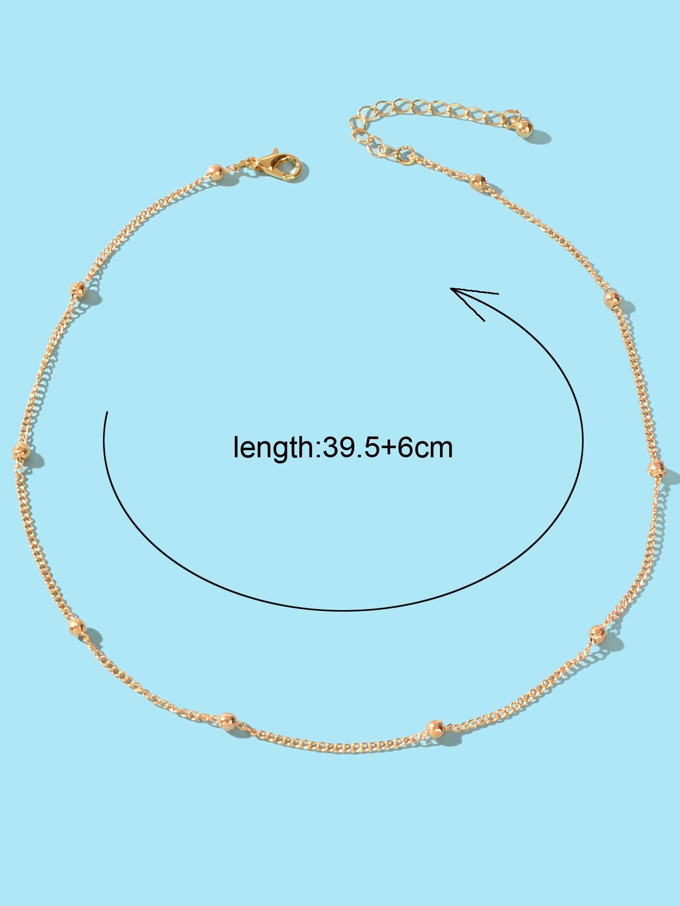 Gold Color Metal Ball Bib Choker Women Girls Teens Party Necklace Collar Jewelry-2