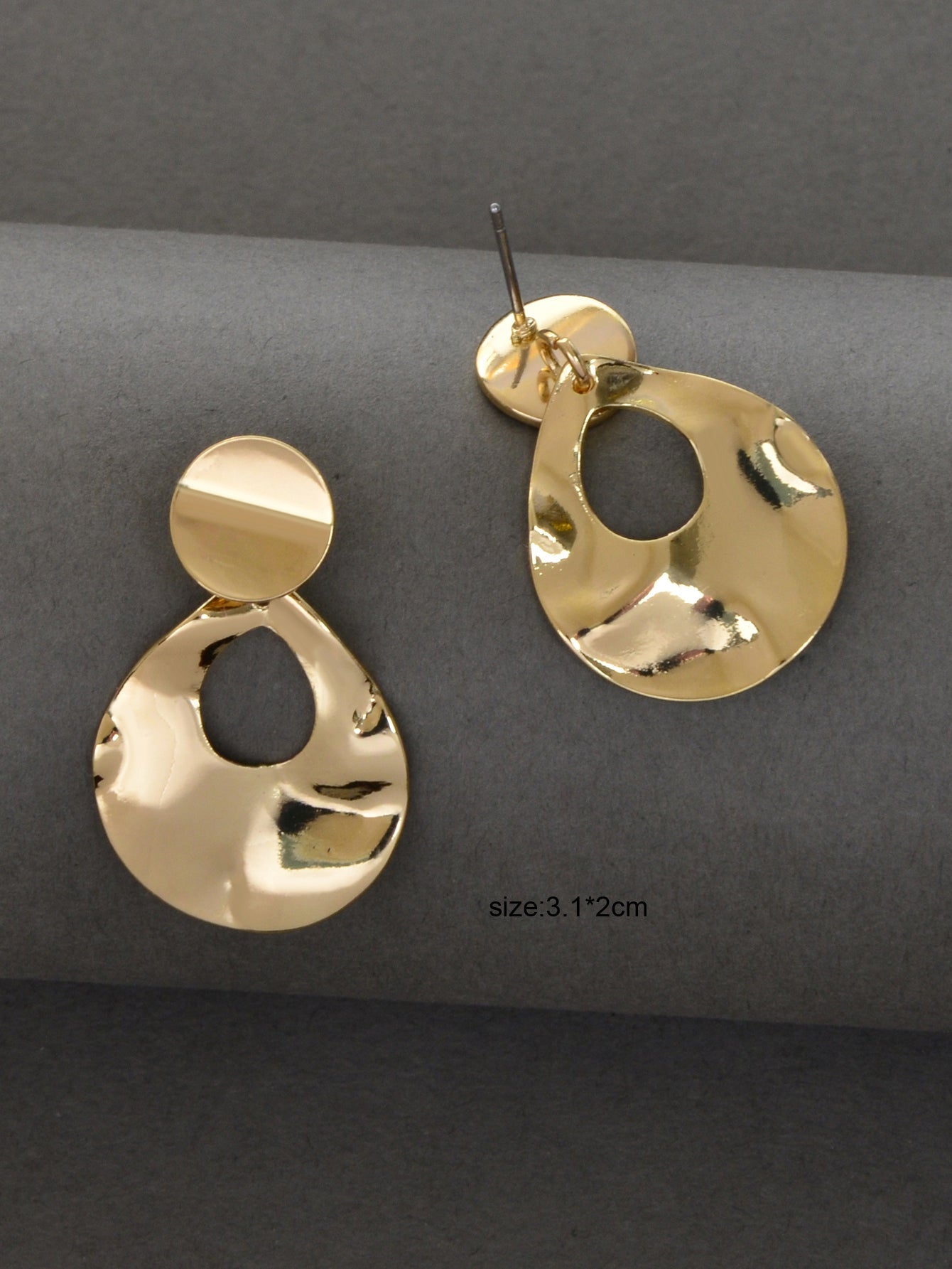 Party Decoration for Women Gold Geometric Water Drop Statement Dangle Earrings-2