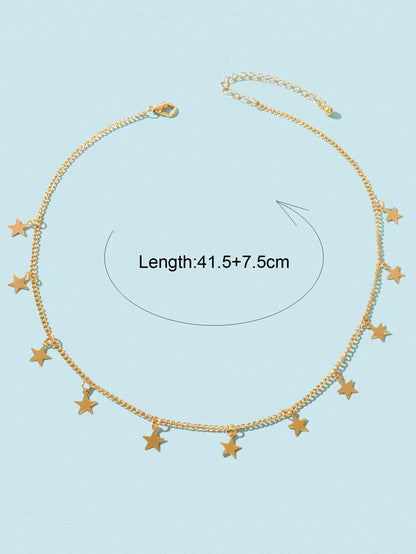 Shine Bright Necklace with Multiple Small Star Pendants Celestial Charm Jewelry-3