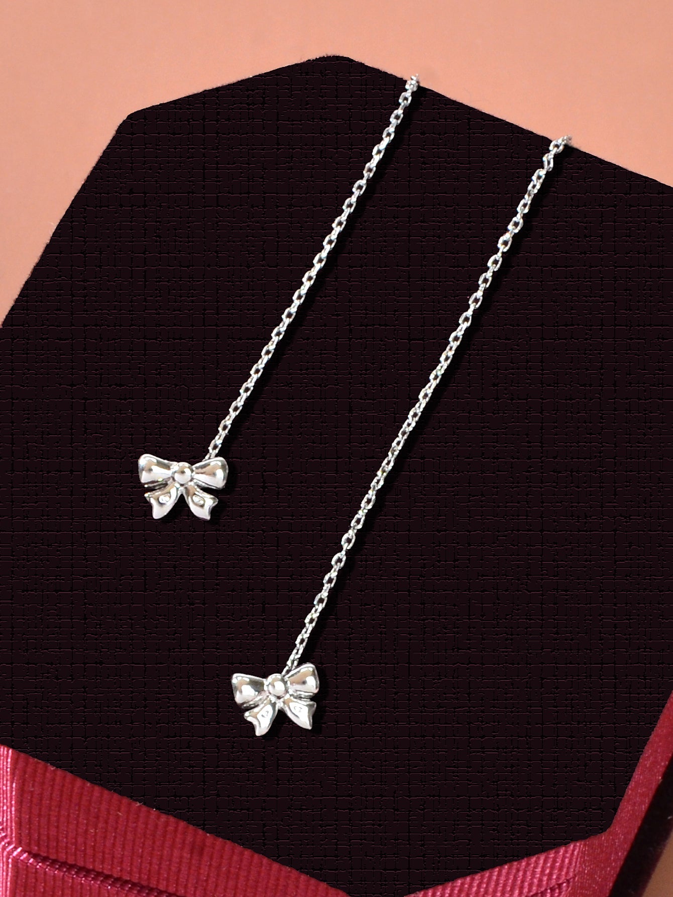 Individual Silver Butterfly Long Chain Ear Line Tassel Threader Pendant Earrings-2