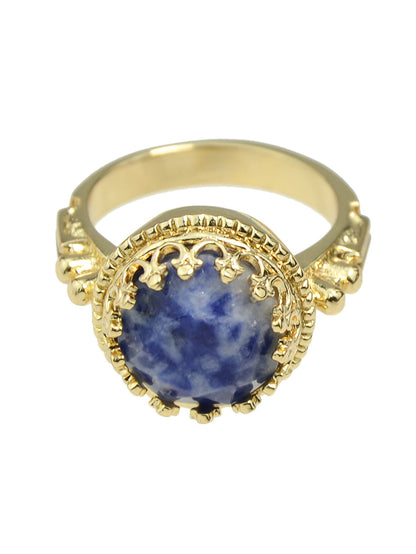 Retro Women Accessories Colorful Resin Round Ball Finger Band Ring Jewelry Gift-2