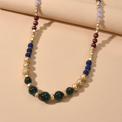Bohemian Ethnic Jewelry Multi-colored Beads Handmade Long Chain Indian Necklace-2