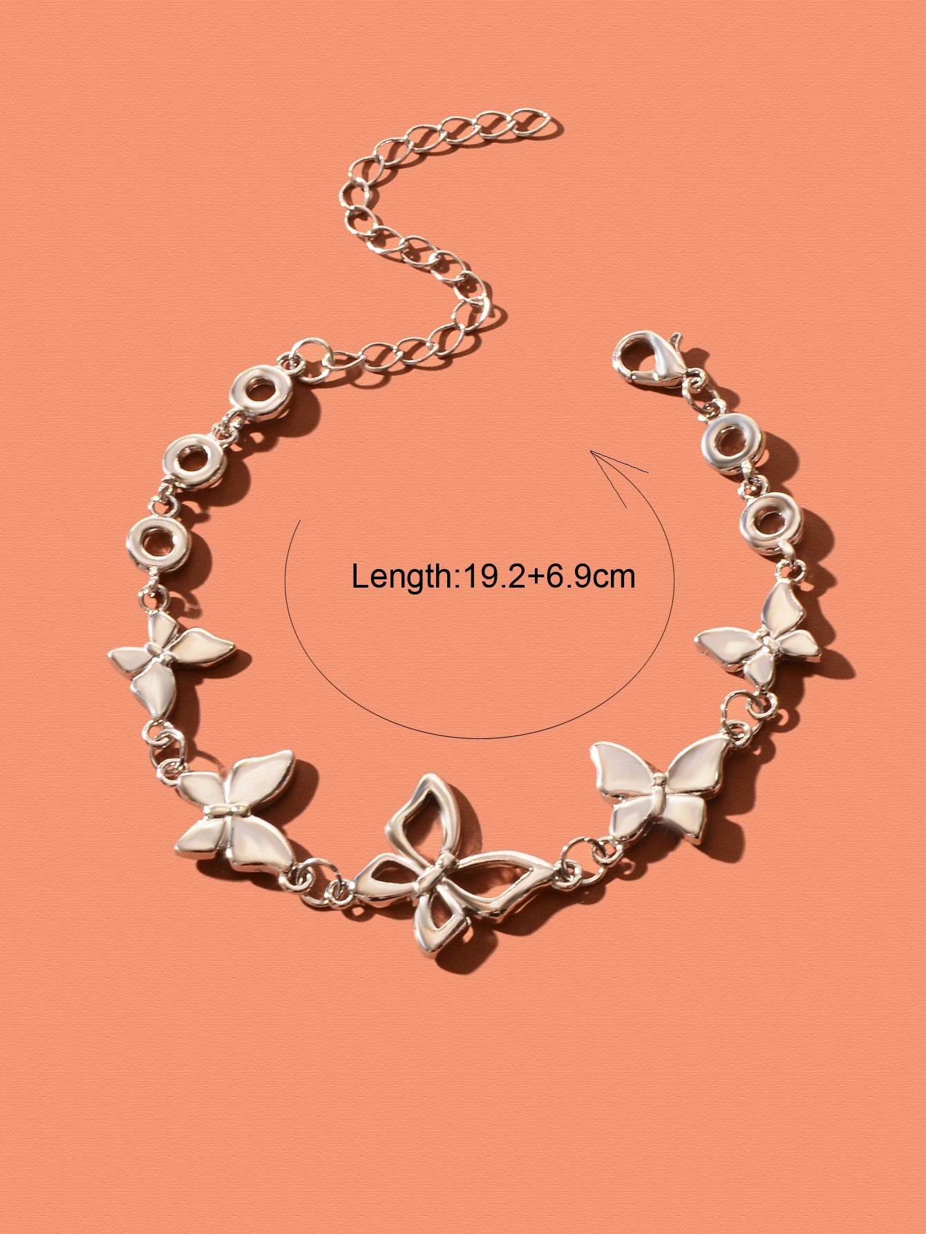 Elegant Silver Chain Butterfly Decor Bracelet for Women Party Dating Jewellery-3