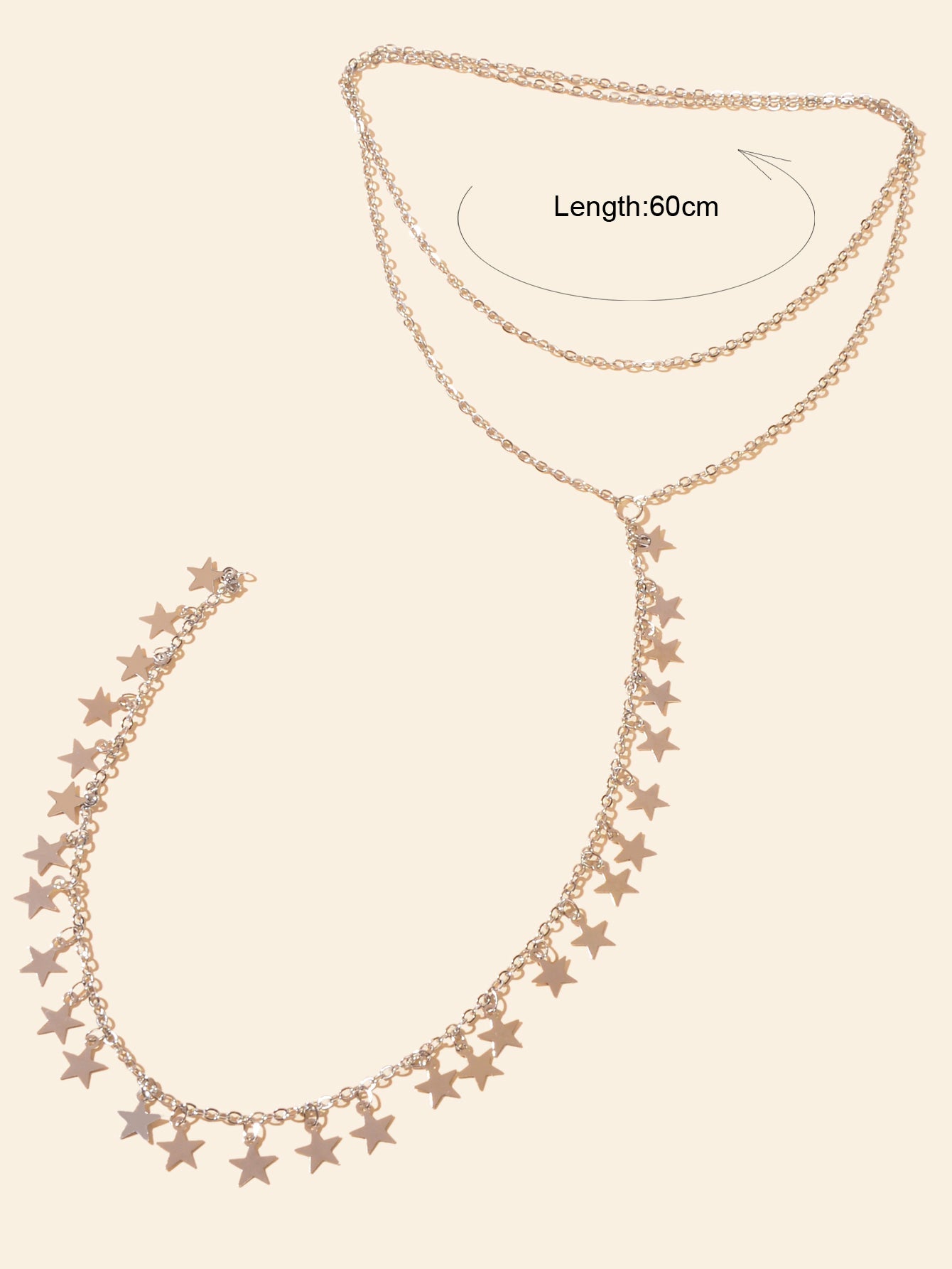 Stylish Dinner Jewellery Y Style Long Silver Chain Star Charm Pendant Necklace-3