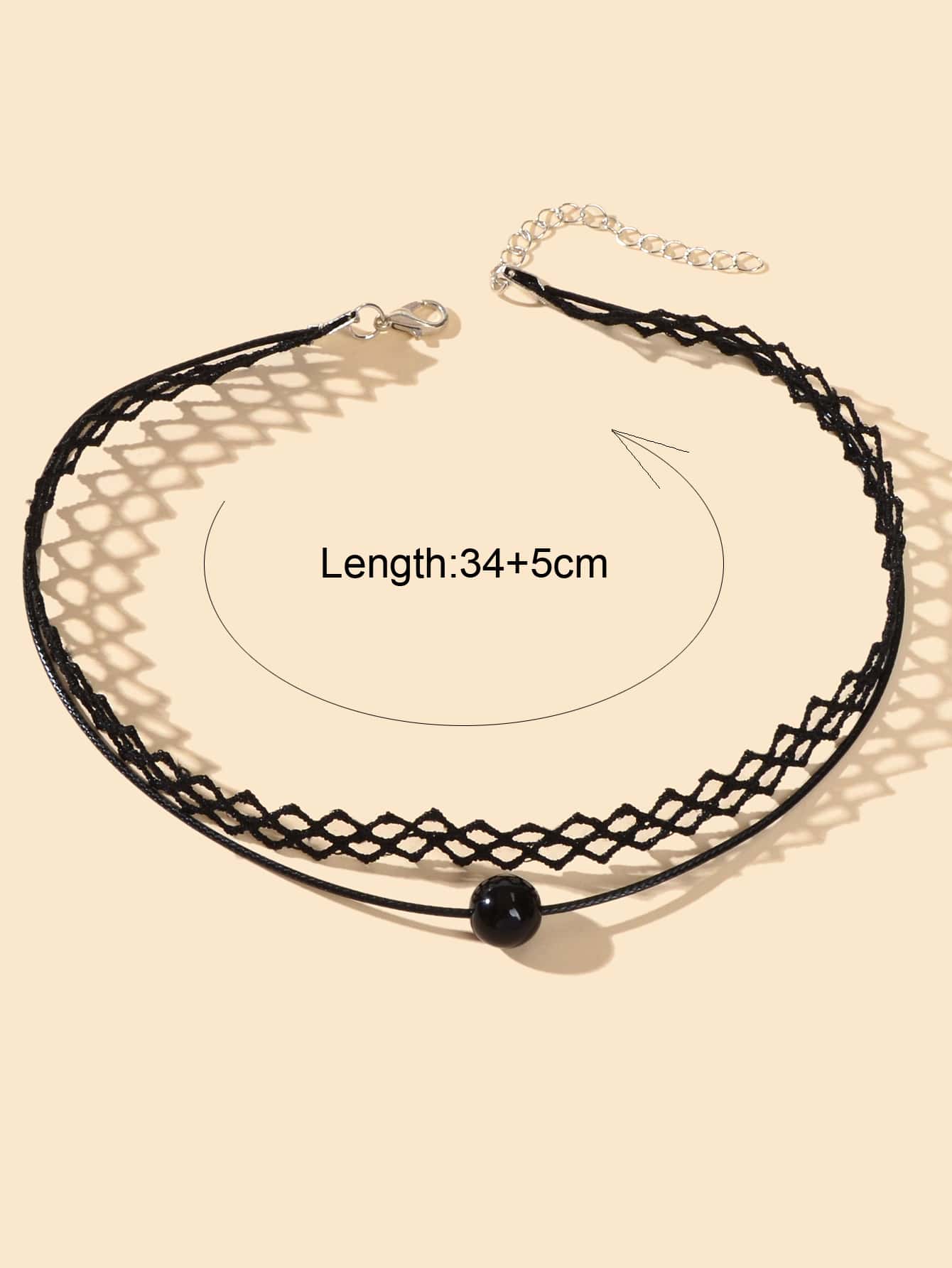 Double Layered Black Lace Short Necklace Elegant Gothic Style Choker-3