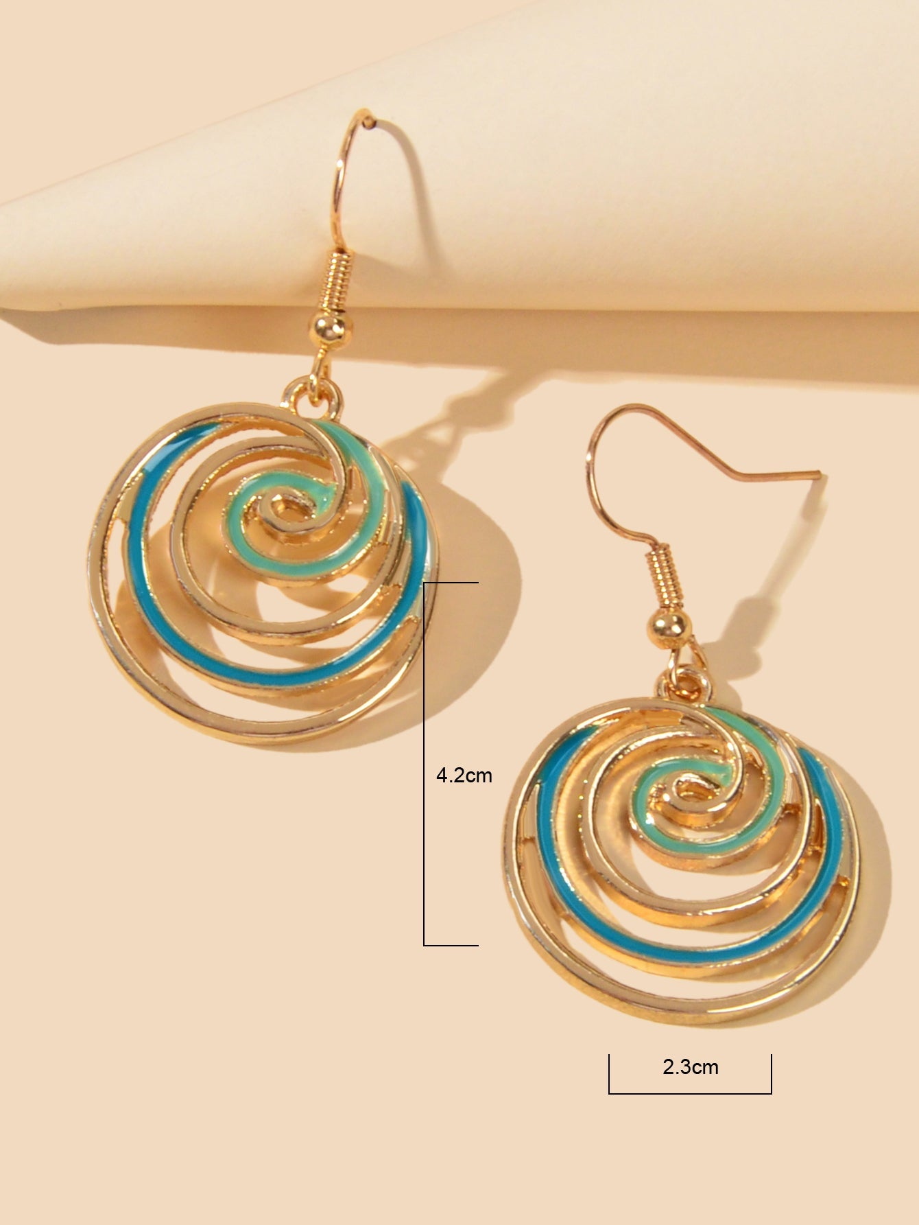 Party Decoration Women Blue Green Gold Circle Dangle Earrings Ladies Jewellery-2