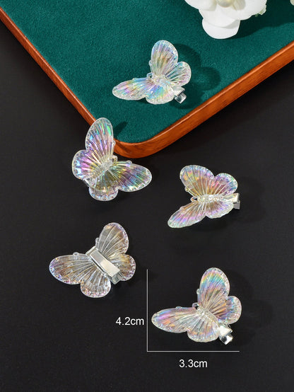 5 pcs Sweet Transparent Butterfly Hairpin Hair Clips Set Hair Accessory Headwear-3