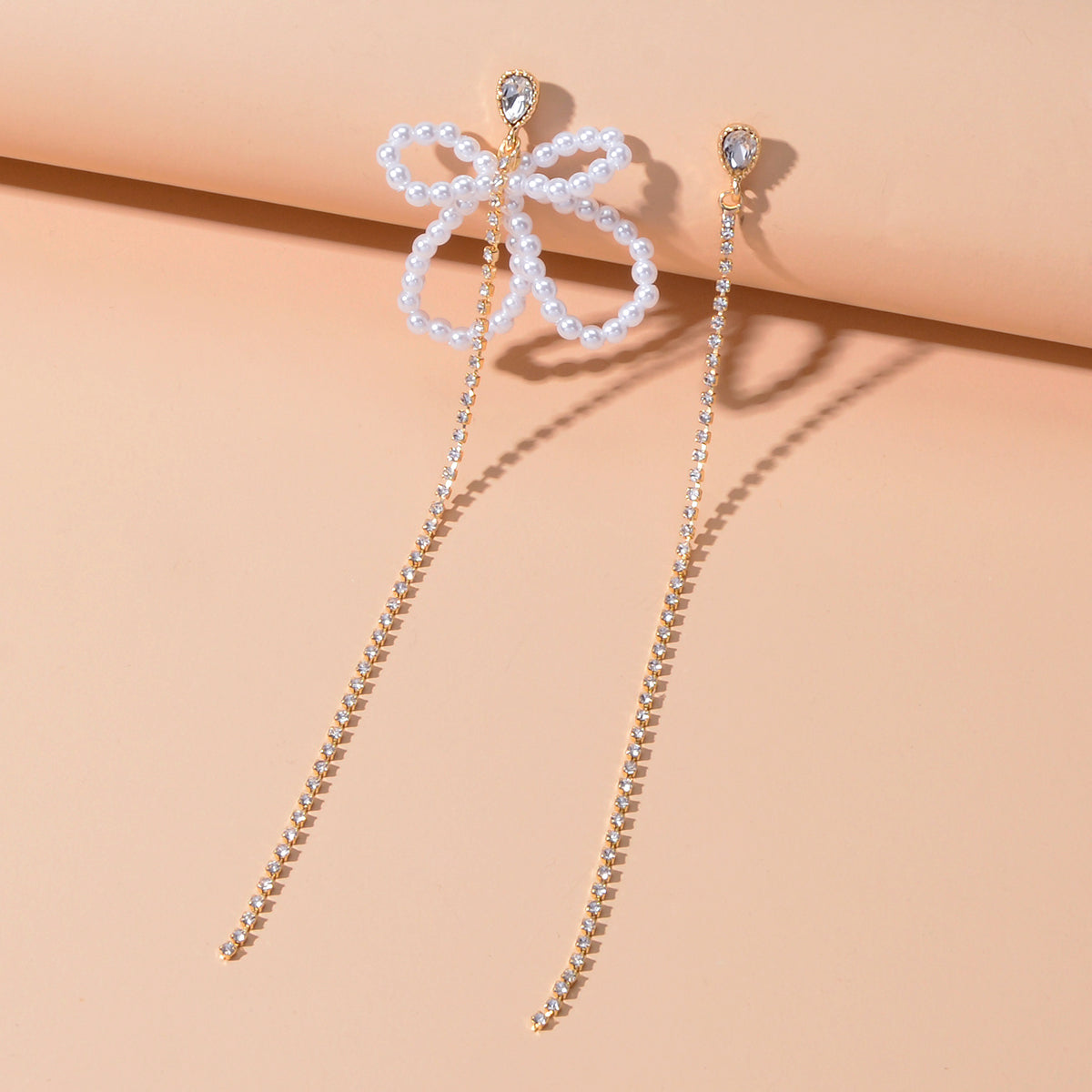 Pearl Butterfly Tassel Dangle Earrings Elegant Playful Jewelry-2