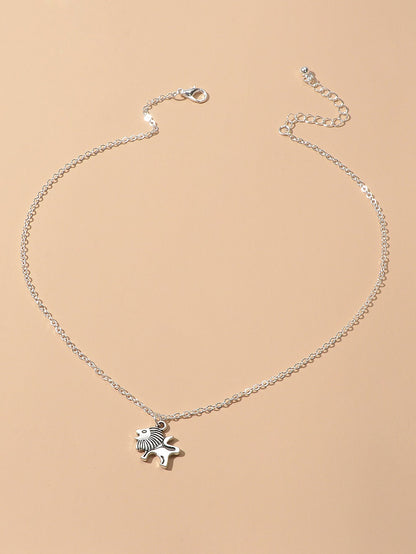 Ladies Jewellery Silver Chain Little Lion Necklace Wholesale Price Accessories-2