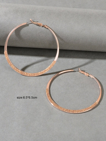 Spinning Rosegold Silver Big Circle Hoop Party Earrings Women Teens Accessories-2