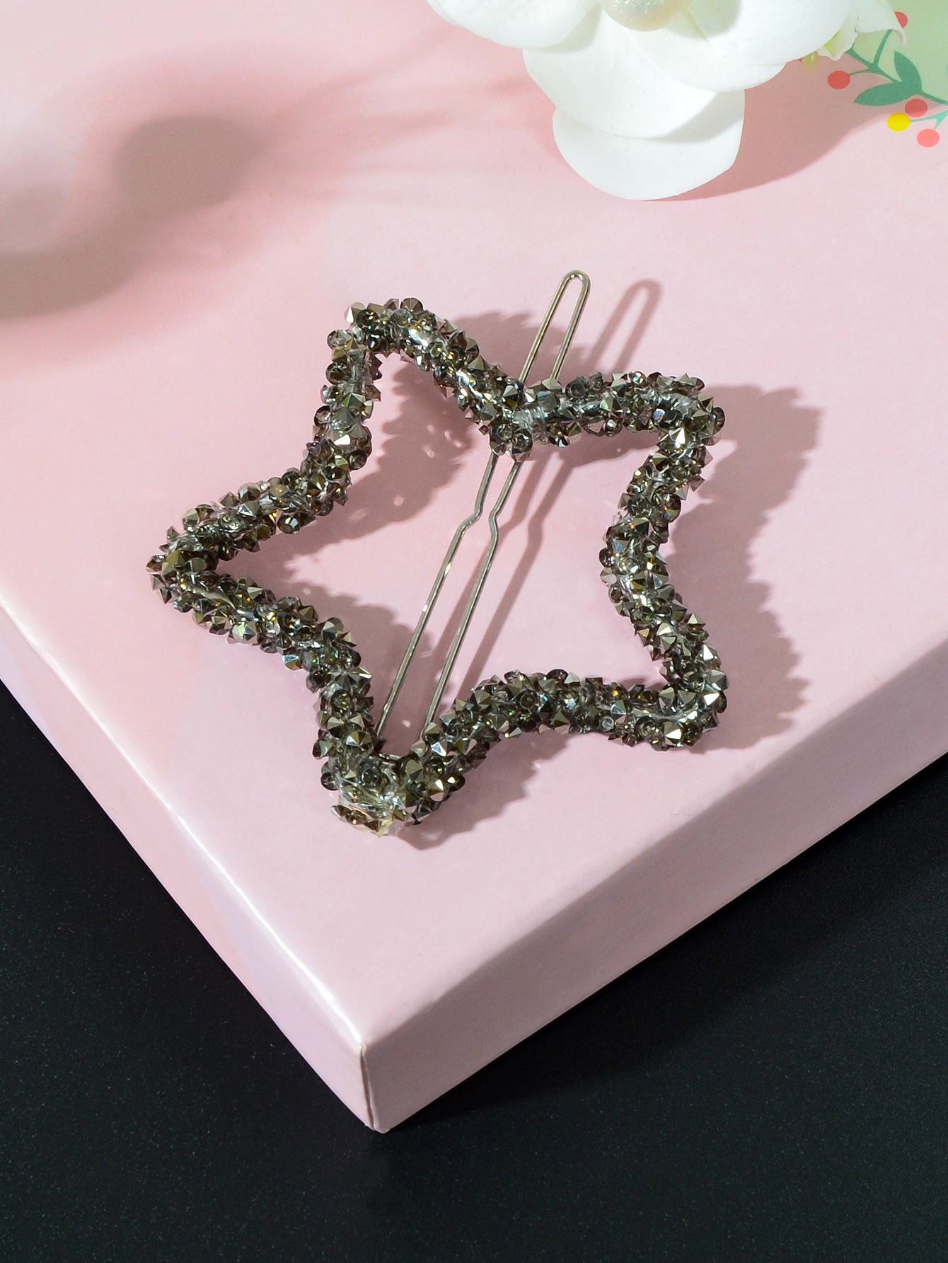Sparkling Full Rhinestone Star Circular Hair Clip Elegant Hair Accessory Gift-5