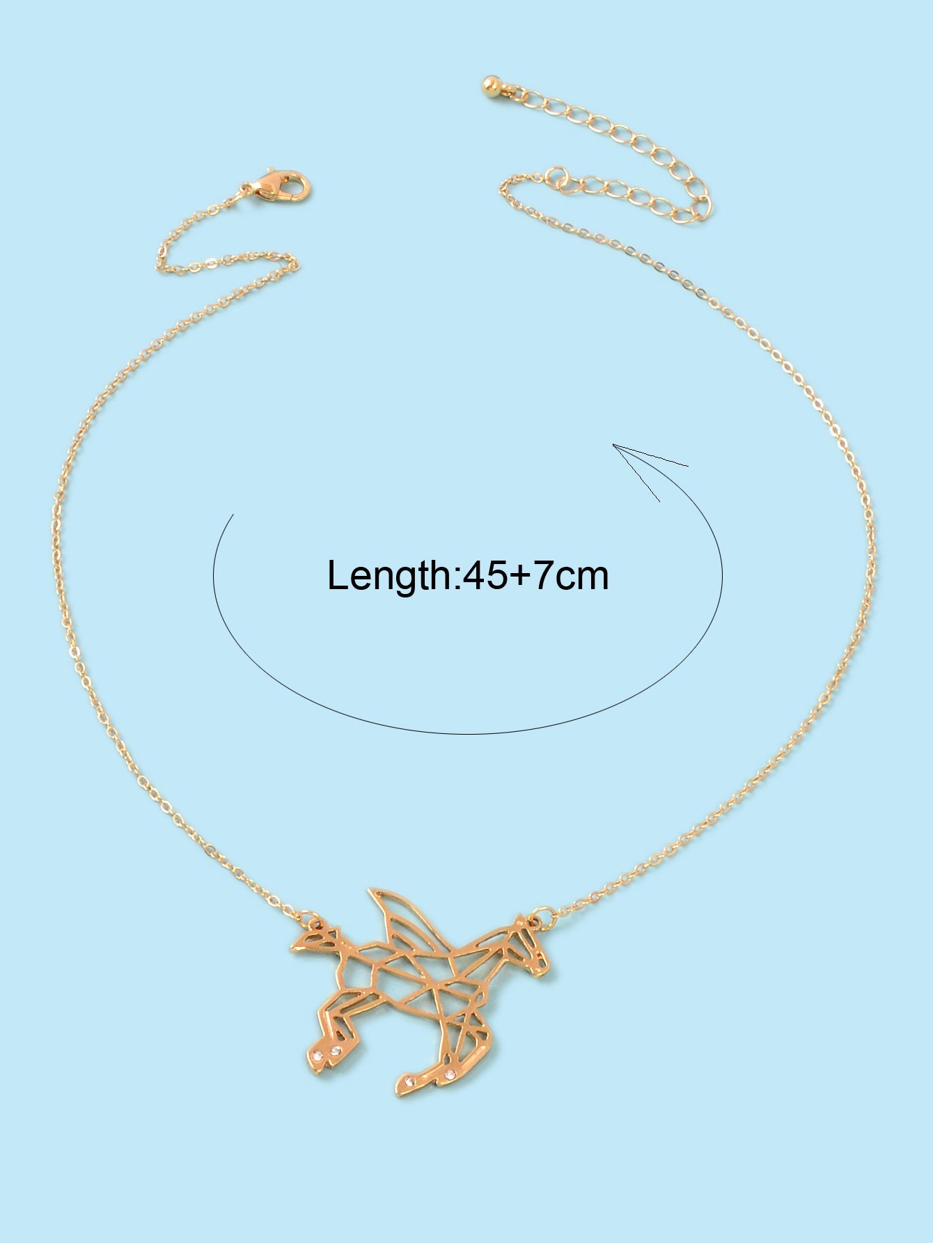 Designer Jewellery Minimalist Creative Gold Hollow Flying Horse Pendant Necklace-3