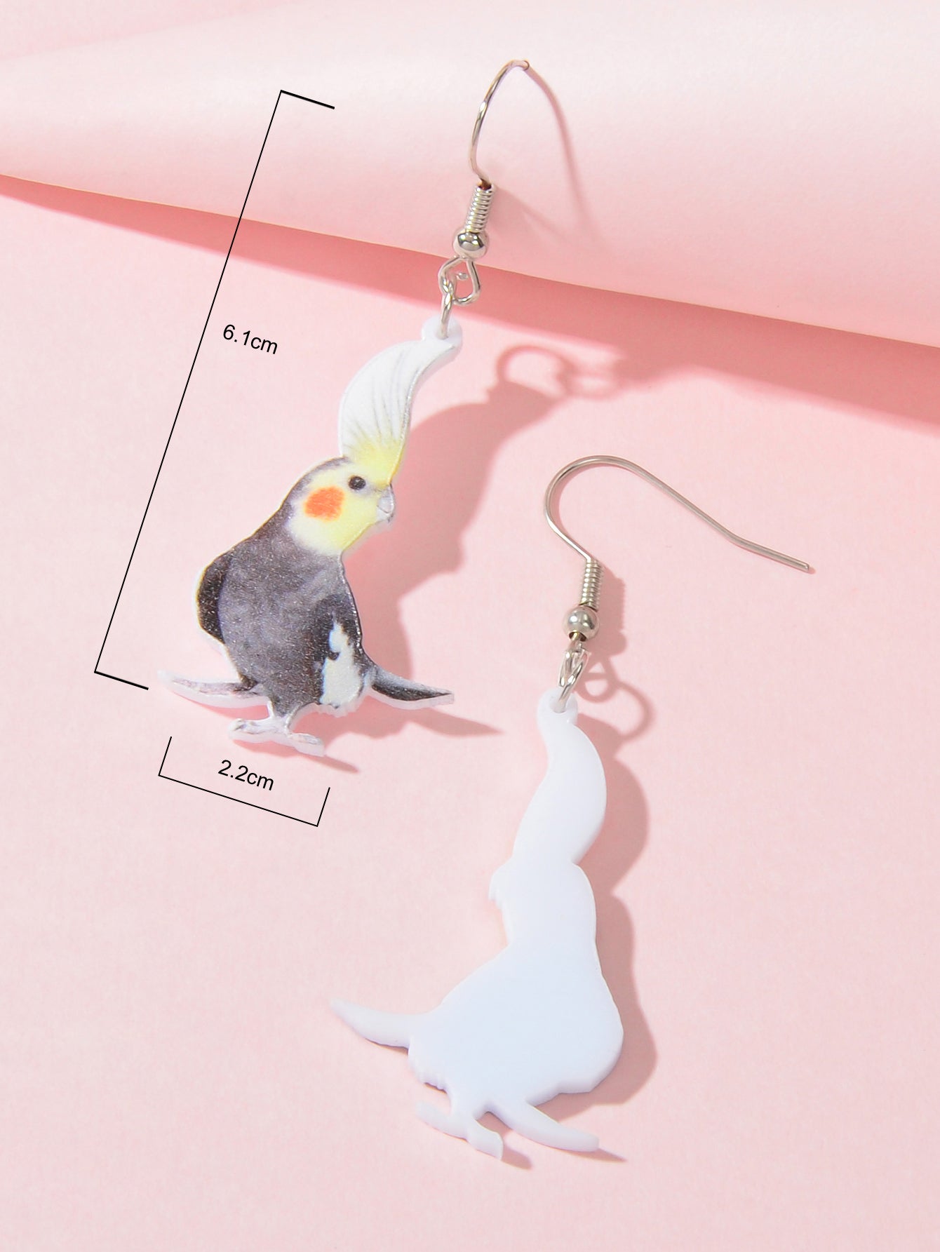 Lightweight Acrylic Parrot Resin Bird Dangling Elements Earrings Party Jewellery-3