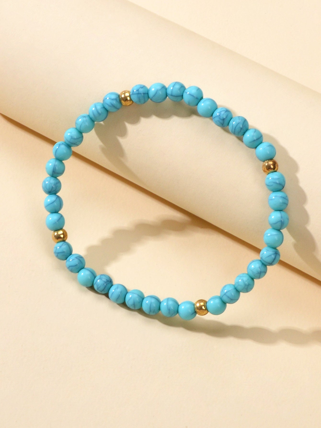 Ethnic Jewellery 3 pcs White Blue Rope Turquoise Elastic Bohemian Bracelets set-3