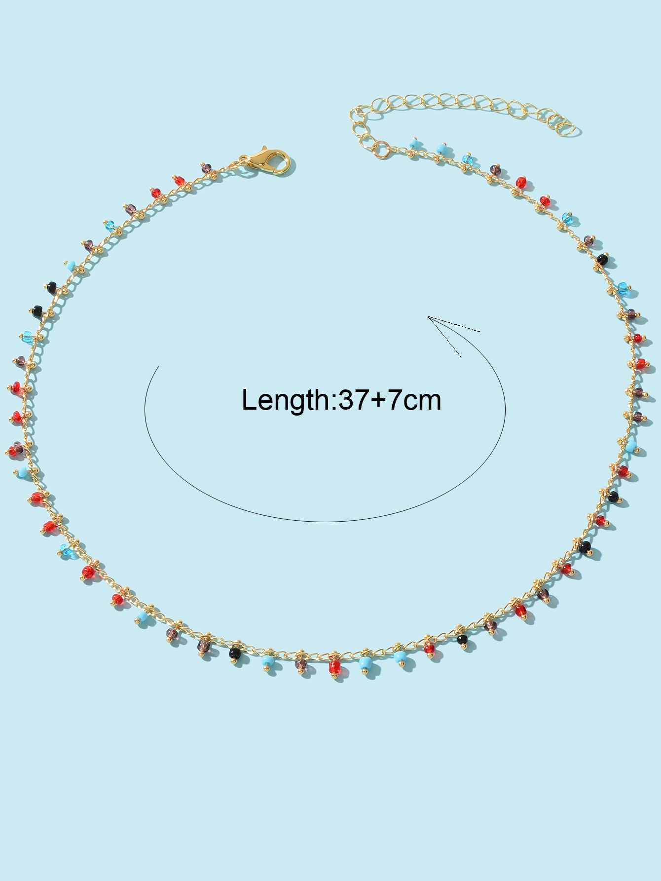 Bohemian Colorful Seed Beads Charm Gold Chain Necklace Women Holiday Jewellery-3