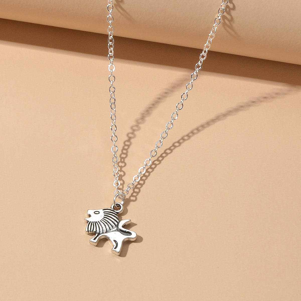 Ladies Jewellery Silver Chain Little Lion Necklace Wholesale Price Accessories-3