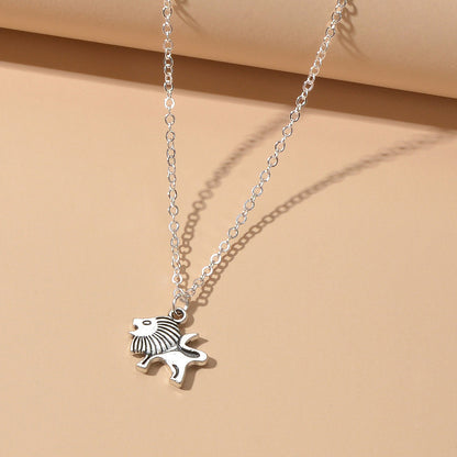 Ladies Jewellery Silver Chain Little Lion Necklace Wholesale Price Accessories-3