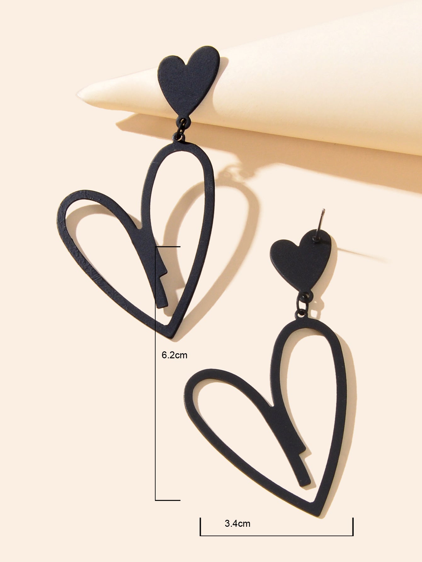 Large Hollow Love Heart Pendant Dangle Earrings for Girls Party Dating Jewellery-3