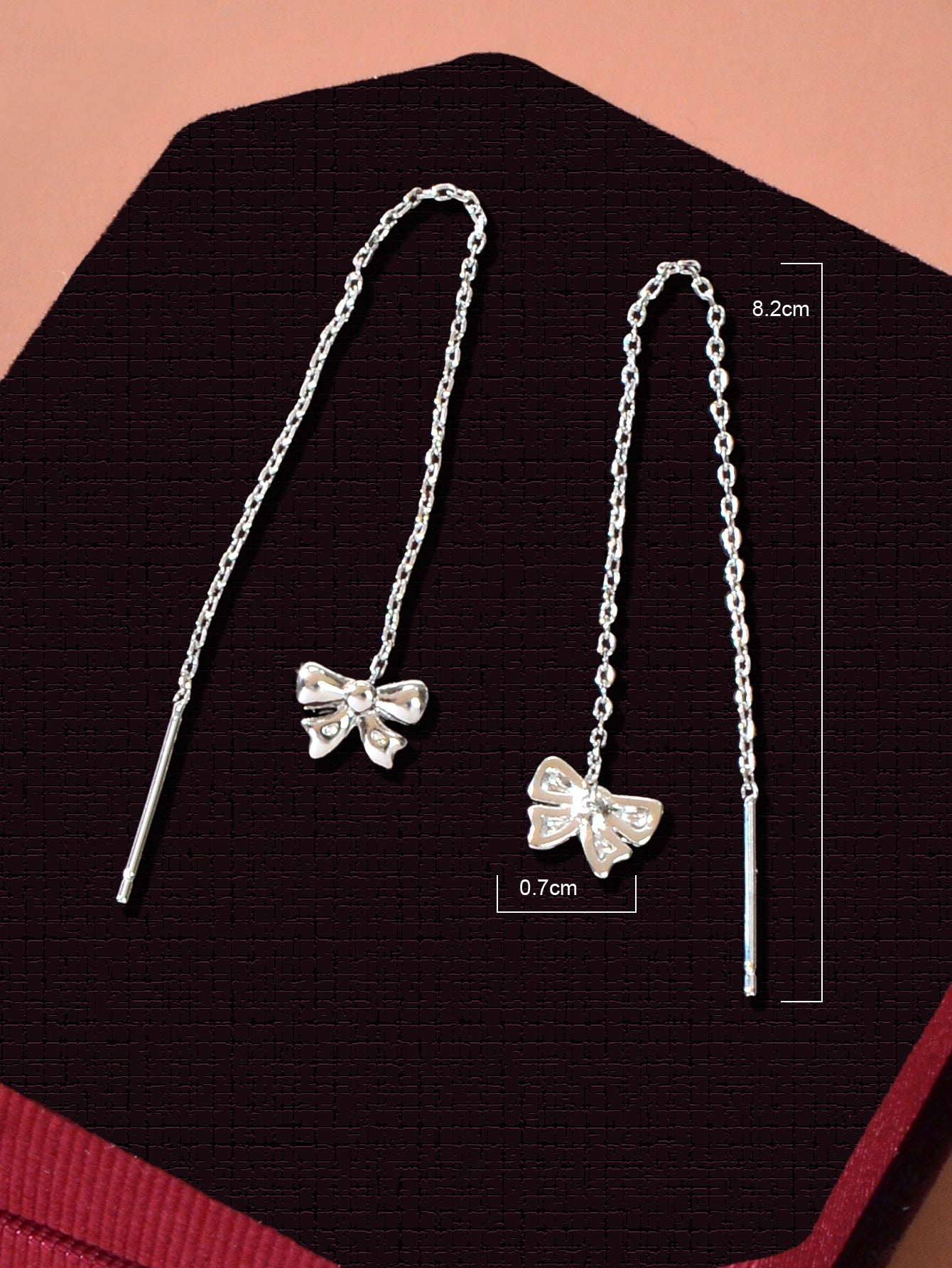 Individual Silver Butterfly Long Chain Ear Line Tassel Threader Pendant Earrings-3