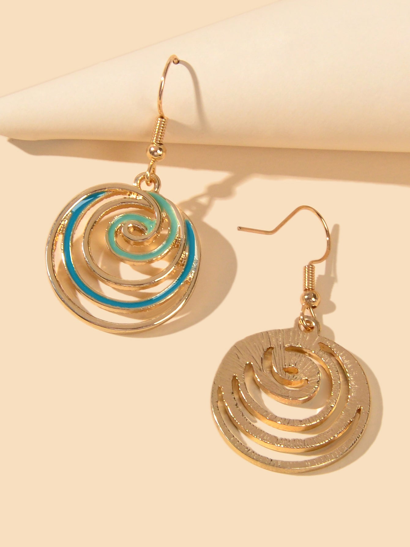 Party Decoration Women Blue Green Gold Circle Dangle Earrings Ladies Jewellery-3