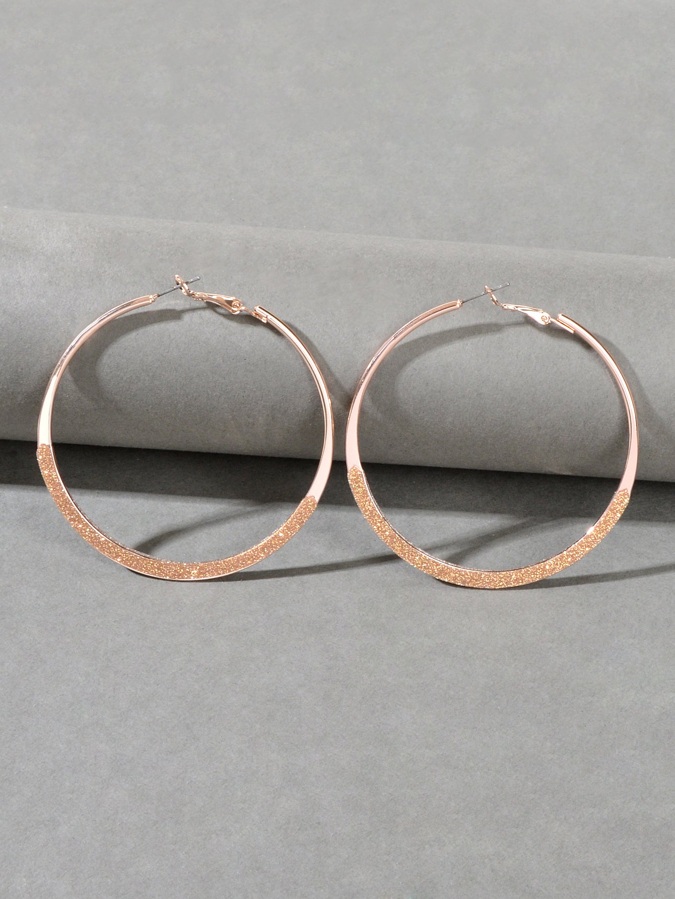 Spinning Rosegold Silver Big Circle Hoop Party Earrings Women Teens Accessories-3