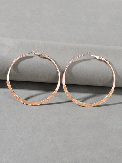 Spinning Rosegold Silver Big Circle Hoop Party Earrings Women Teens Accessories-3