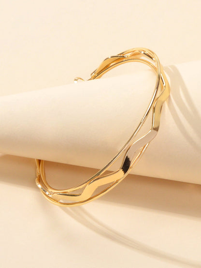 Gold Silver Geometric Statement Big Hoop Dangle Earrings Girls Party Decoration-3