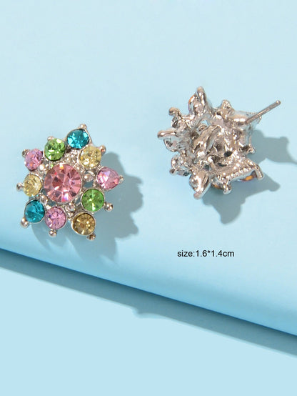 Sparkly Colourful Rhinestone Lightweight Star Ear Studs Bridal Wedding Earrings-3